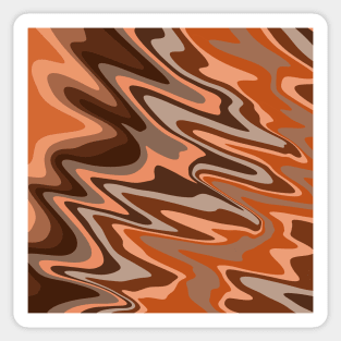 Trendy cool stylish boho brown orange abstract swirl wavy pattern Sticker